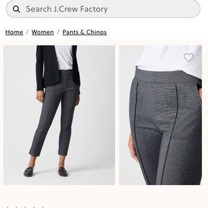J. Crew nwot gray pink tuck tapered pant